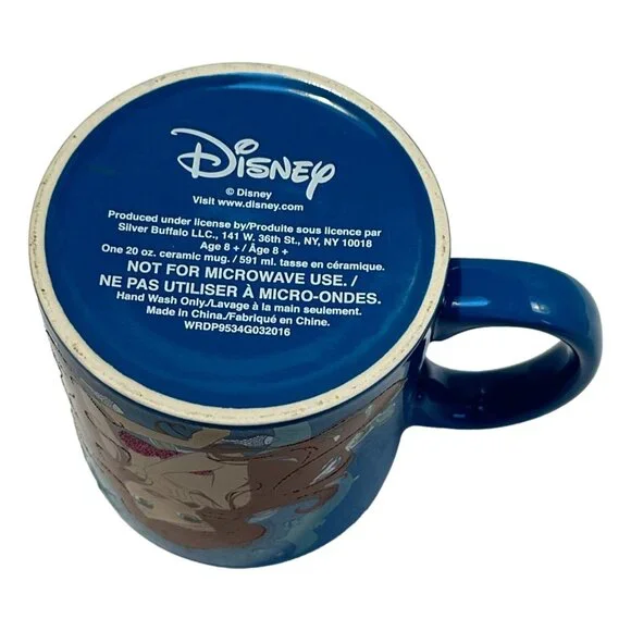 Disney Mug 3D Ariel Blue Glitter Ceramic 20 oz Unused - Picture 4 of 7